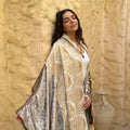 Gold Panel Velvet Abaya