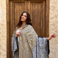 Gold Panel Velvet Abaya