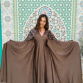 Chocolate Crystal Shrug Maxi Dress