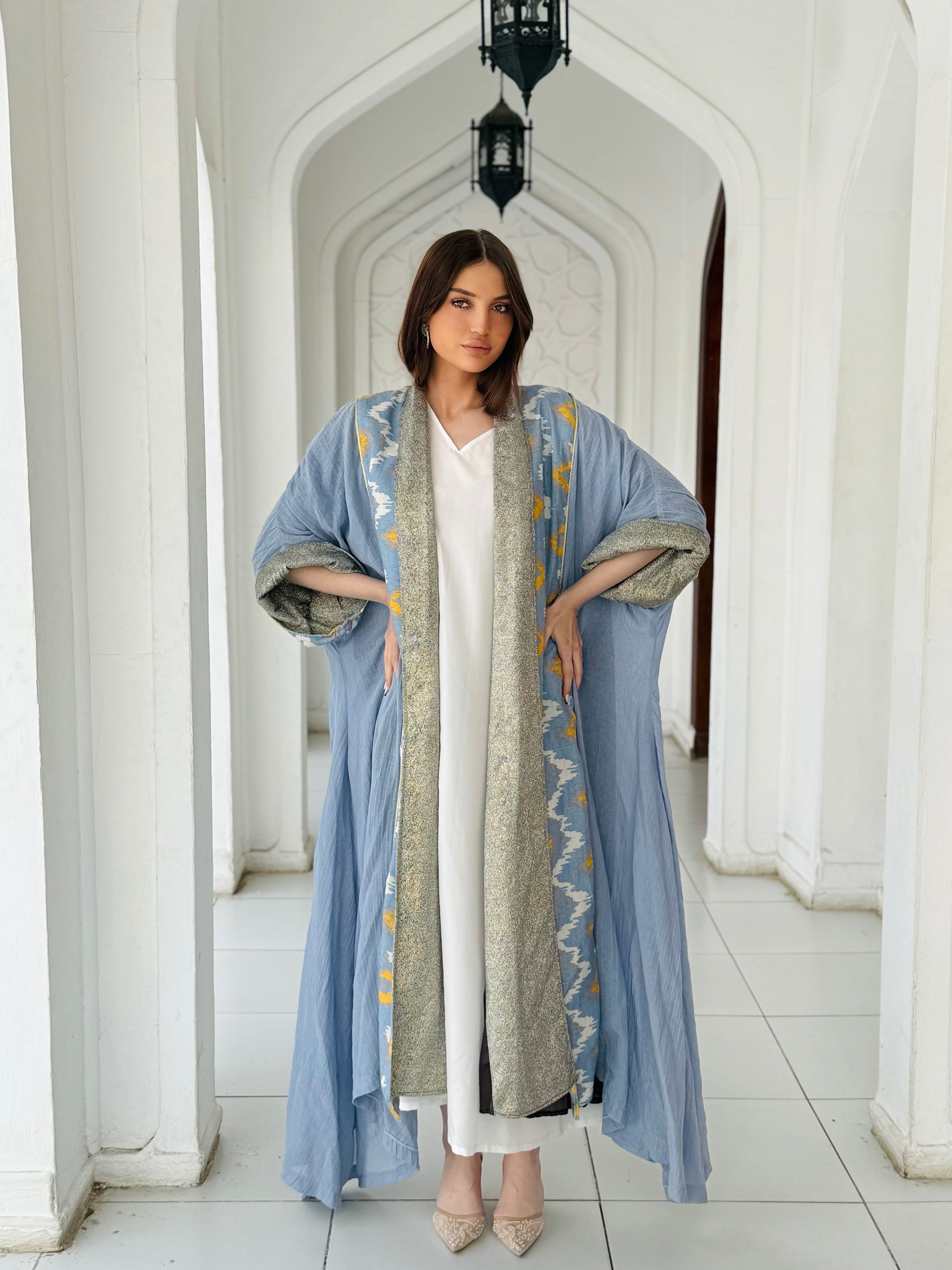 Heritage Print Open Abaya