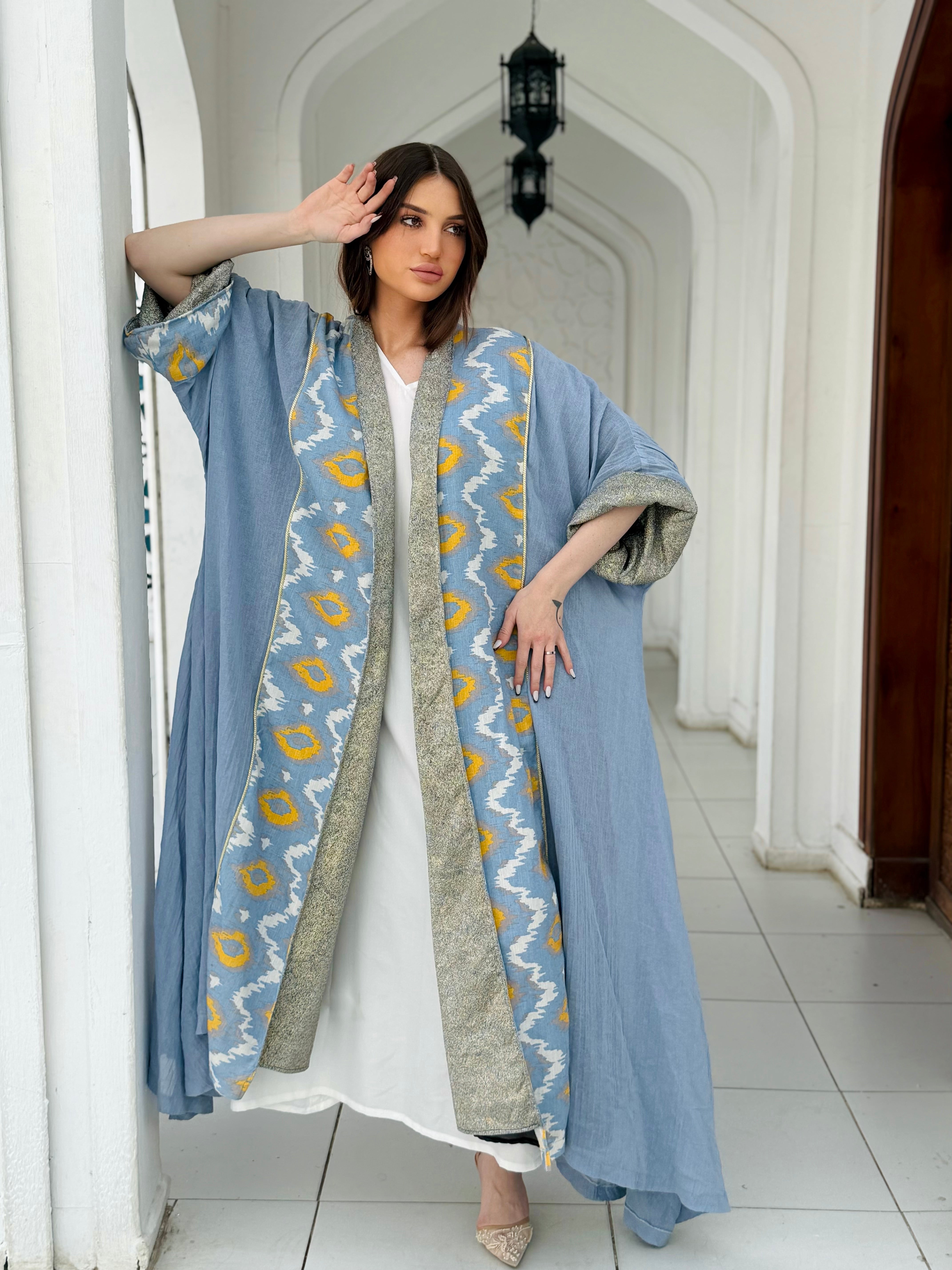 Heritage Print Open Abaya