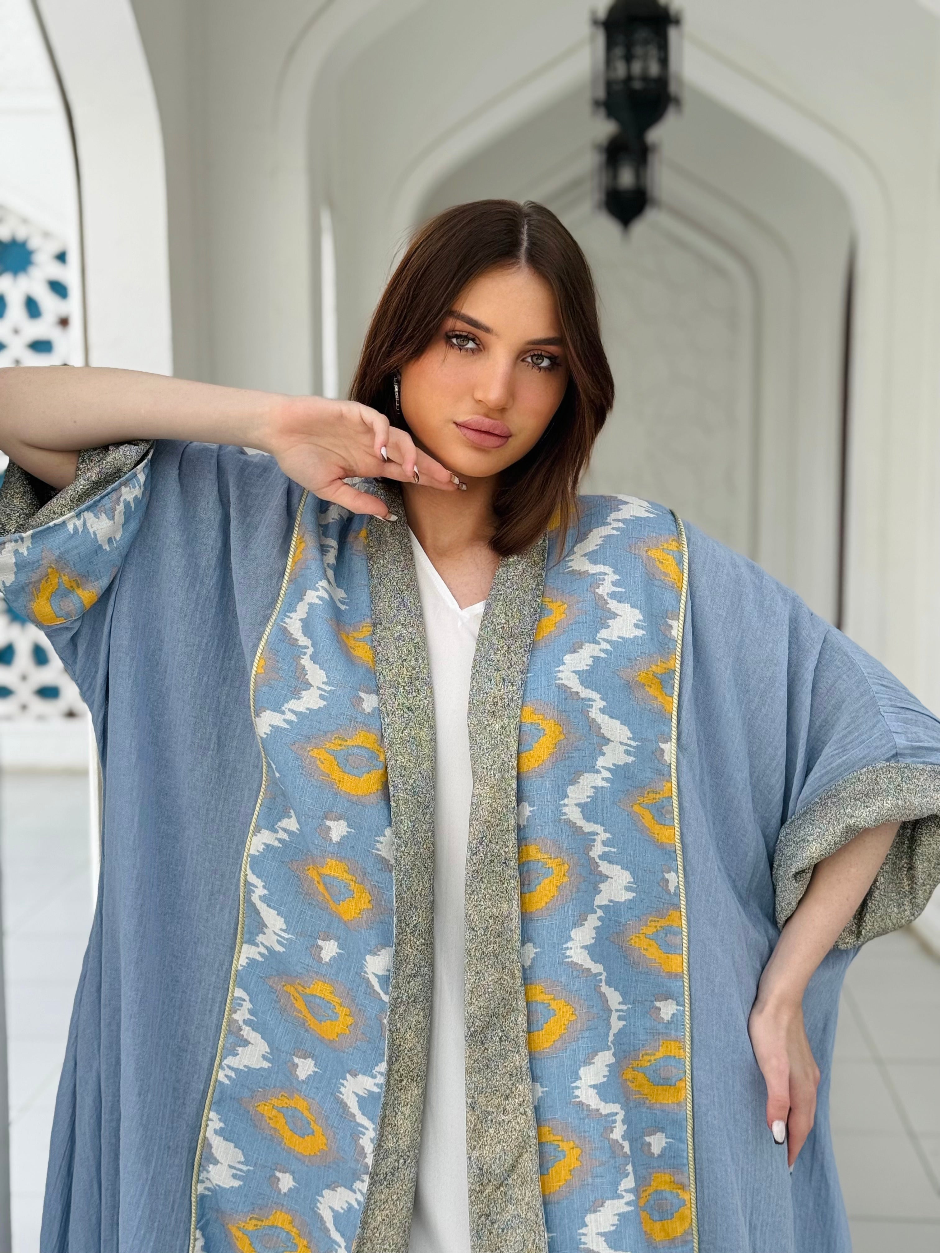 Heritage Print Open Abaya