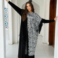 Monochrome Mosaic Velvet Abaya