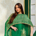 Emerald Gilded Cape Gown