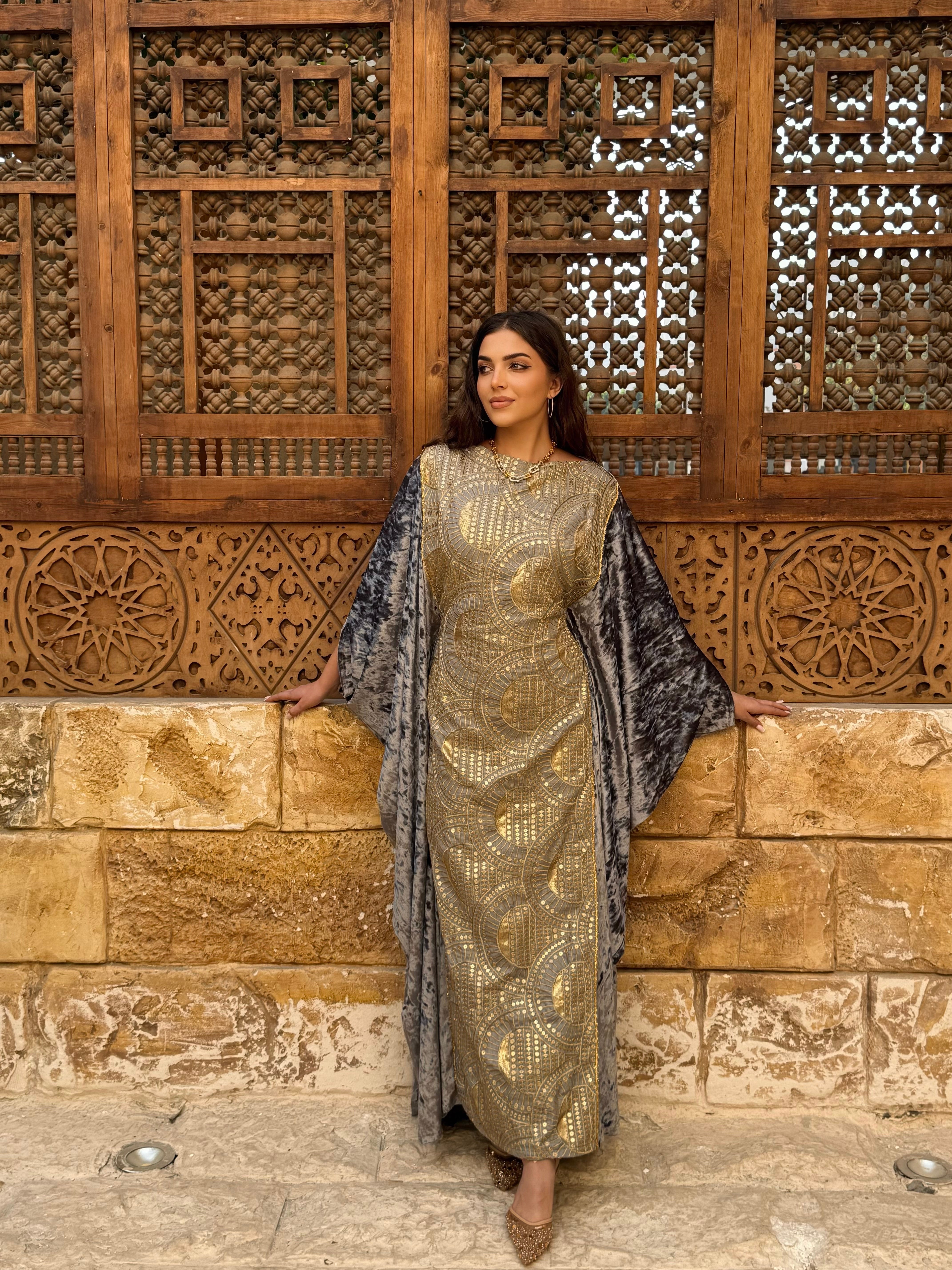 Imperial Gilded Grey Kaftan