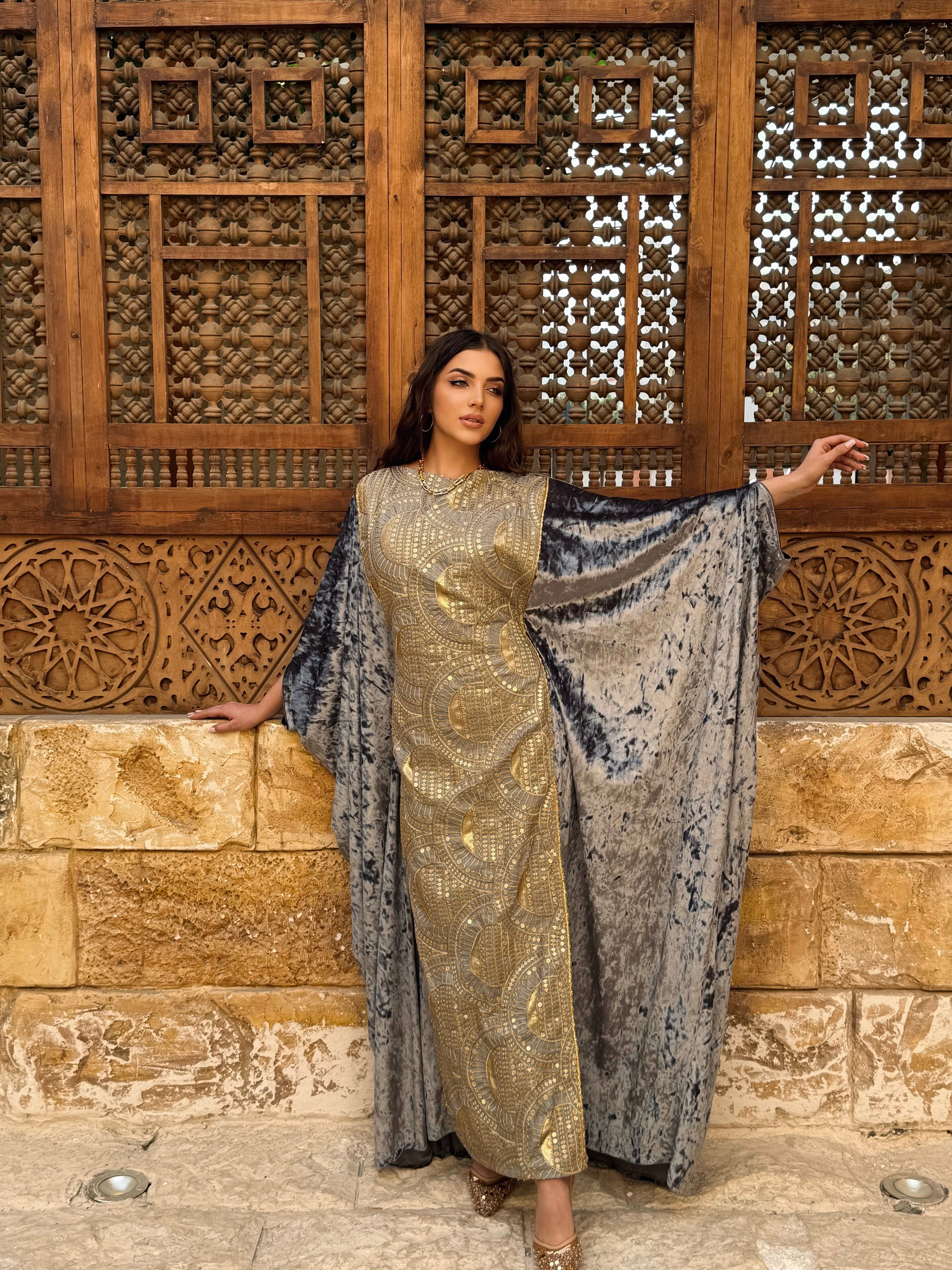 Imperial Gilded Grey Kaftan