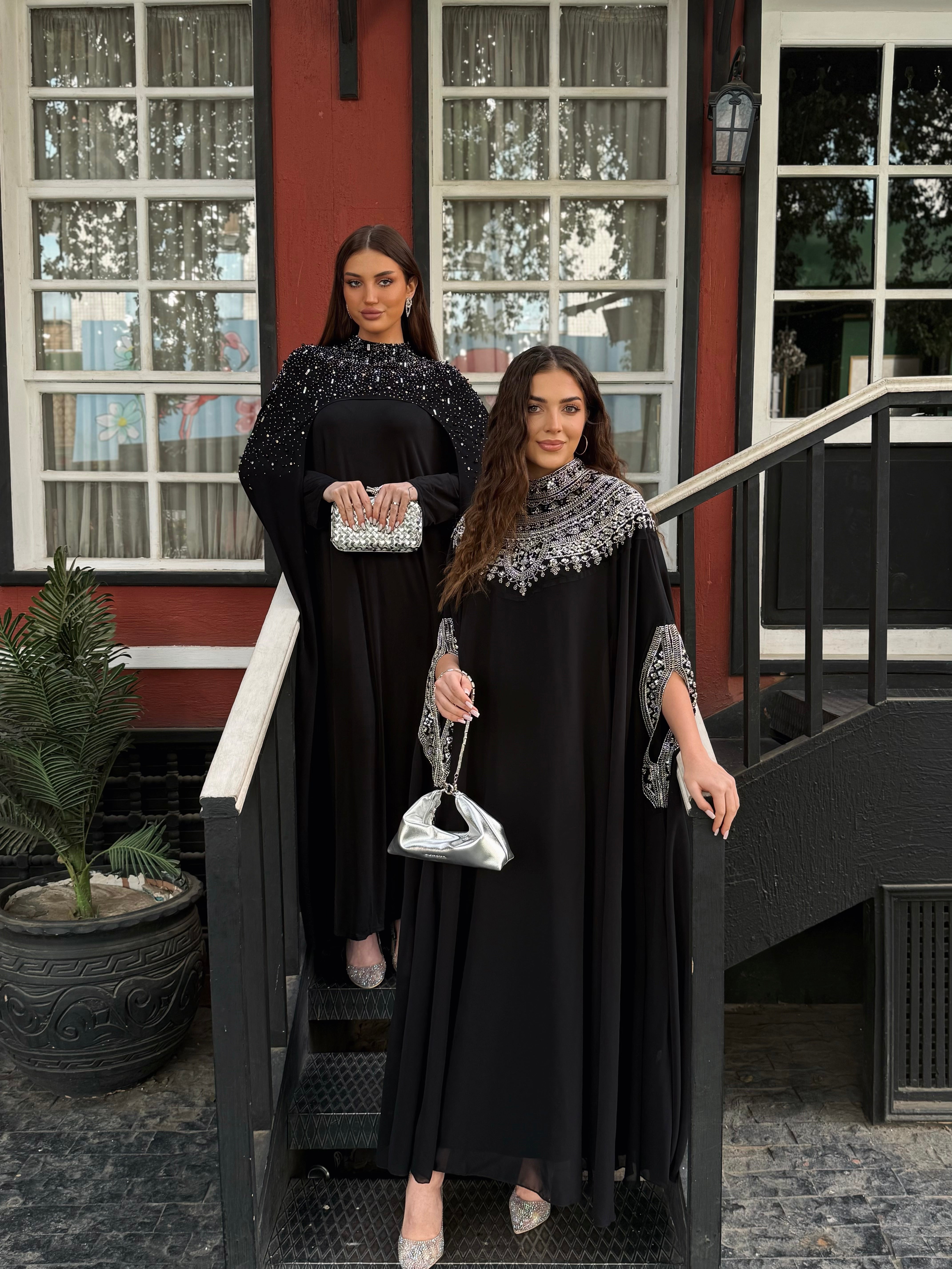 Empress Silver-Trim Abaya